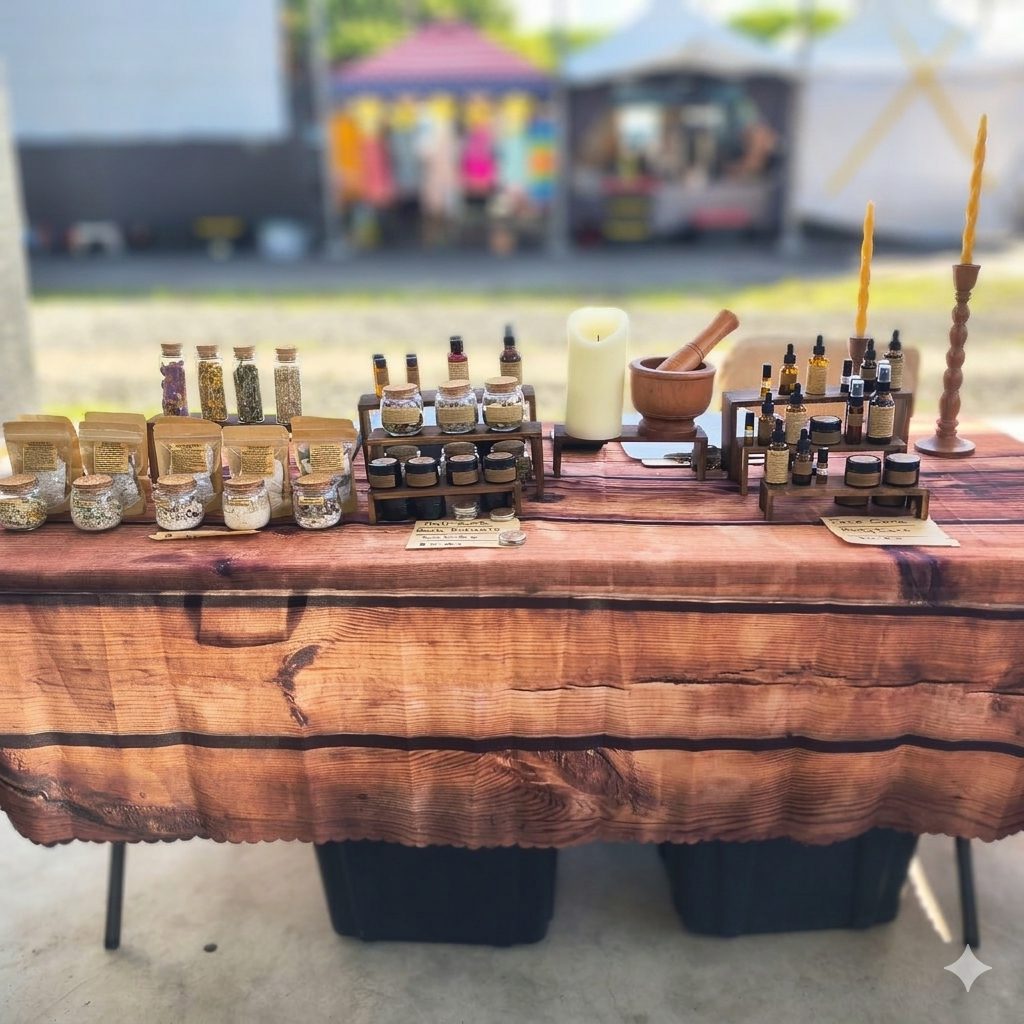 Our market booth setup